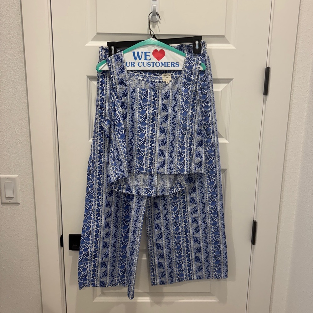 Blue Patterned Women's Outfit